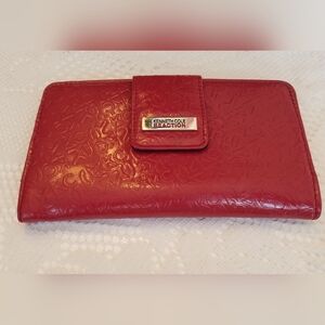 Kenneth Cole Reaction PVC Utility Clutch Wallet Red